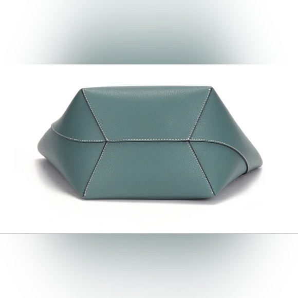 Maison de Beauté Marseille - Cholet Two-Tone Leather Handbag, Medium, Celeste - Picture 5 of 7